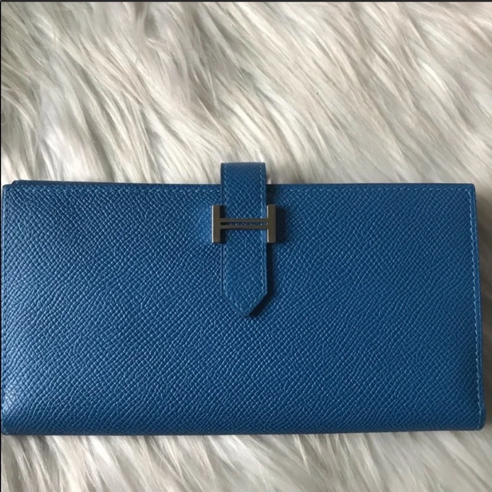 Hermès Bearn Tri-Fold Wallet Epsom Leather Mykonos